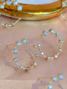 LUOWEND 18K Yellow Gold Natural Diamond Ring for Women