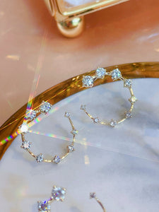 LUOWEND 18K Yellow Gold Natural Diamond Ring for Women