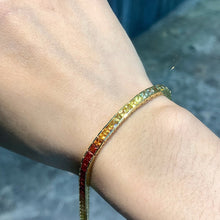 Load image into Gallery viewer, LUOWEND 18K Yellow Gold Natural Color Sapphire Bracelet for Women

