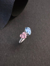 Load image into Gallery viewer, LUOWEND 18K White Gold Natural Gemstone Ring for Women
