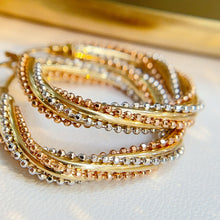 Load image into Gallery viewer, LUOWEND 18K White&amp;Yellow&amp;Rose Gold Hoop Earrings for Women
