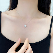 Load image into Gallery viewer, LUOWEND 18K White Gold Real Natural Diamond Pendant Necklace for Women

