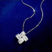 Load image into Gallery viewer, LUOWEND 18K White Gold Real Natural Diamond Pendant Necklace for Women
