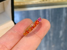 Load image into Gallery viewer, LUOWEND 18K Yellow Gold Natural Color Sapphire Ring for Women
