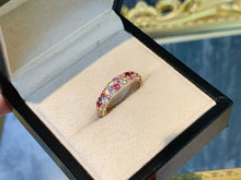 Load image into Gallery viewer, LUOWEND 18K Yellow Gold Natural Color Sapphire Ring for Women
