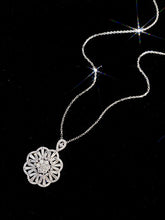 Load image into Gallery viewer, LUOWEND 18K White Gold Real Natural Diamond Pendant Necklace for Women
