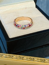 Load image into Gallery viewer, LUOWEND 18K Yellow Gold Natural Color Sapphire Ring for Women
