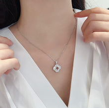 Load image into Gallery viewer, LUOWEND 18K White Gold Real Natural Diamond Pendant Necklace for Women
