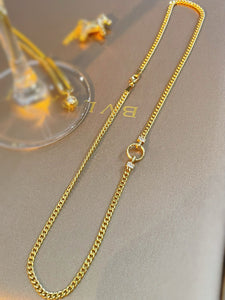 LUOWEND 18K Yellow Gold Real Natural Diamond Necklace for Women