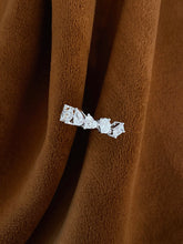 Load image into Gallery viewer, LUOWEND 18K White Gold Natural Diamond Ring for Women
