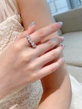 Load image into Gallery viewer, LUOWEND 18K White Gold Natural Diamond Ring for Women
