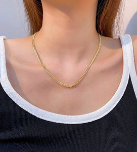 LUOWEND 18K Yellow Gold Real Natural Diamond Necklace for Women