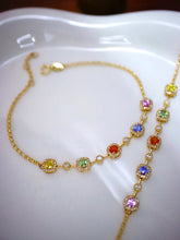Load image into Gallery viewer, LUOWEND 18K Yellow Gold Natural Color Sapphire Bracelet for Women
