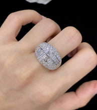 Load image into Gallery viewer, LUOWEND 18K White Gold Real Natural Diamond Ring for Women
