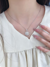 Load image into Gallery viewer, LUOWEND 18K White Gold Real Natural Diamond Pendant Necklace for Women

