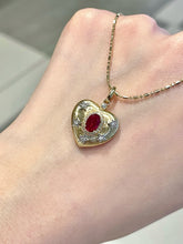Load image into Gallery viewer, LUOWEND 18K Yellow Gold Natural Ruby Pendant for Women
