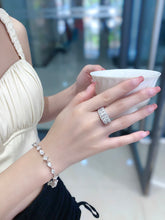 Load image into Gallery viewer, LUOWEND 18K White Gold Natural Diamond Ring for Women
