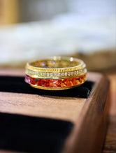 Load image into Gallery viewer, LUOWEND 18K Yellow Gold Natural Color Sapphire Ring for Women
