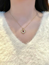 Load image into Gallery viewer, LUOWEND 18K Yellow Gold Natural Ruby Pendant for Women
