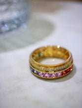 Load image into Gallery viewer, LUOWEND 18K Yellow Gold Natural Color Sapphire Ring for Women
