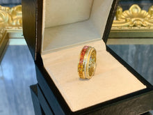 Load image into Gallery viewer, LUOWEND 18K Yellow Gold Natural Color Sapphire Ring for Women
