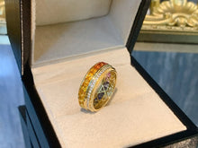 Load image into Gallery viewer, LUOWEND 18K Yellow Gold Natural Color Sapphire Ring for Women
