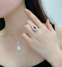 Load image into Gallery viewer, LUOWEND 18K White Gold Real Natural Diamond Ring&amp;Earrings&amp;Necklace for Women
