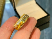 Load image into Gallery viewer, LUOWEND 18K Yellow Gold Natural Color Sapphire Ring for Women
