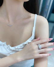 Load image into Gallery viewer, LUOWEND 18K White Gold Natural Diamond Ring for Women
