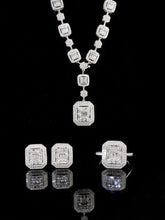 Load image into Gallery viewer, LUOWEND 18K White Gold Real Natural Diamond Ring&amp;Earrings&amp;Necklace for Women
