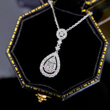 Load image into Gallery viewer, LUOWEND 18K White Gold Real Natural Diamond Necklace for Women
