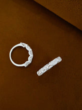 Load image into Gallery viewer, LUOWEND 18K White Gold Natural Diamond Ring for Women
