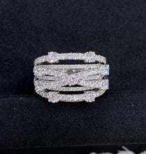 Load image into Gallery viewer, LUOWEND 18K White Gold Real Natural Diamond Ring for Women
