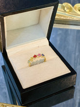 Load image into Gallery viewer, LUOWEND 18K Yellow Gold Natural Color Sapphire Ring for Women
