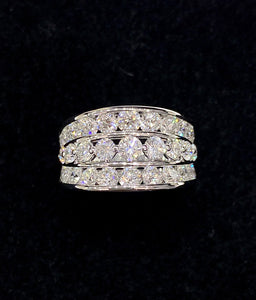 LUOWEND 18K White Gold Real Natural Diamond Ring for Women