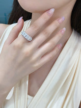 Load image into Gallery viewer, LUOWEND 18K White Gold Natural Diamond Ring for Women
