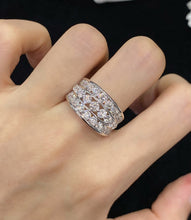 Load image into Gallery viewer, LUOWEND 18K White Gold Real Natural Diamond Ring for Women
