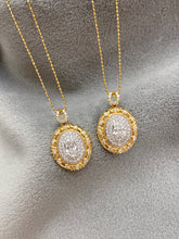 Load image into Gallery viewer, LUOWEND 18K Yellow Gold Natural Diamond Pendant for Women
