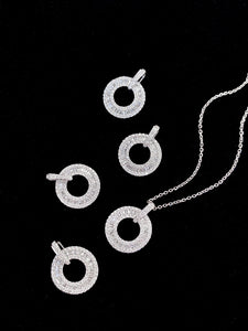 LUOWEND 18K White Gold Real Natural Diamond Pendant Necklace for Women
