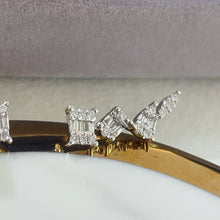 Load image into Gallery viewer, LUOWEND 18K White or Rose Gold Real Natural Diamond Earrings for Women
