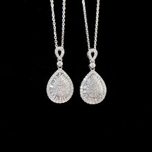 Load image into Gallery viewer, LUOWEND 18K White Gold Real Natural Diamond Pendant Necklace for Women
