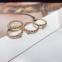 Load image into Gallery viewer, LUOWEND 18K Yellow Gold Natural Diamond Ring for Women
