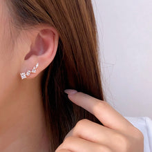 Load image into Gallery viewer, LUOWEND 18K White or Rose Gold Real Natural Diamond Earrings for Women
