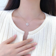 Load image into Gallery viewer, LUOWEND 18K White Gold Real Natural Diamond Pendant Necklace for Women
