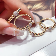 Load image into Gallery viewer, LUOWEND 18K Yellow Gold Natural Diamond Ring for Women
