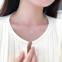 Load image into Gallery viewer, LUOWEND 18K White Gold Real Natural Diamond Pendant Necklace for Women
