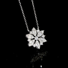 Load image into Gallery viewer, LUOWEND 18K White Gold Real Natural Diamond Pendant Necklace for Women
