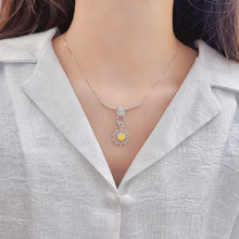 Load image into Gallery viewer, LUOWEND 18K White Gold Real Natural Diamond Necklace for Women
