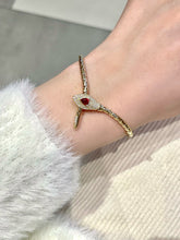 Load image into Gallery viewer, LUOWEND 18K Yellow Gold Natural Ruby Necklace for Women
