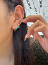 Load image into Gallery viewer, LUOWEND 18K Yellow Gold Natural Turquoise Earrings for Women
